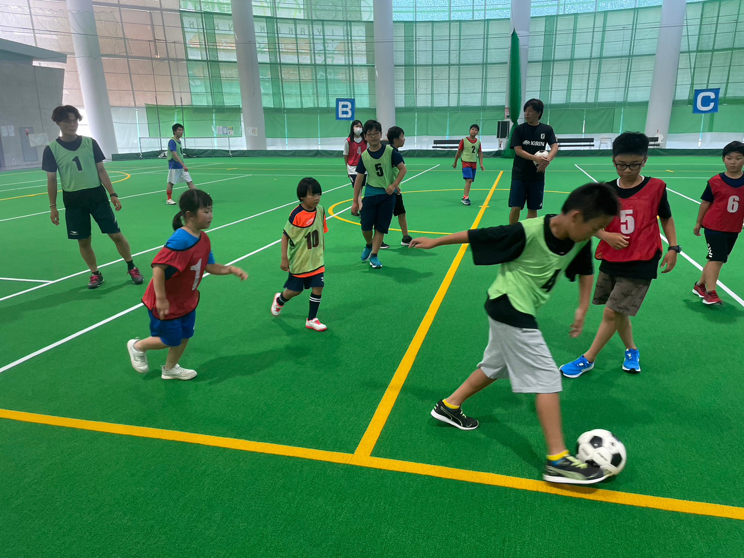 7月23日　のびやか健康館でサッカー教室を開催